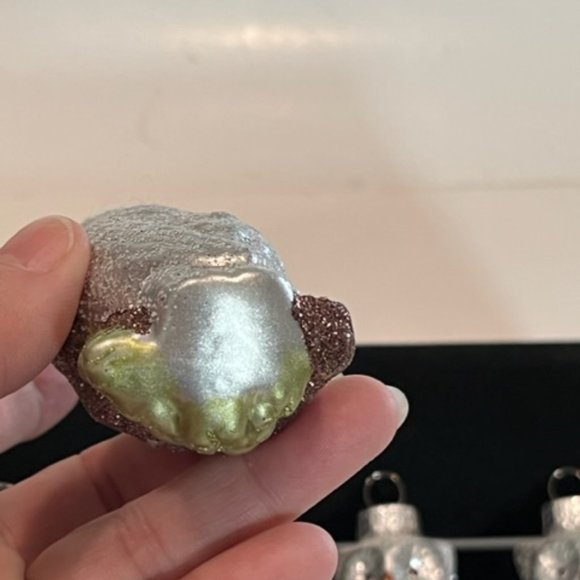 Vintage Set of 5 Glass Owl Baubles balls christmas Tree ornaments - Picture 2 of 7